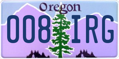 OR license plate 008IRG