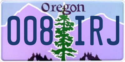 OR license plate 008IRJ