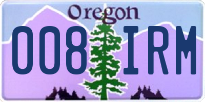 OR license plate 008IRM