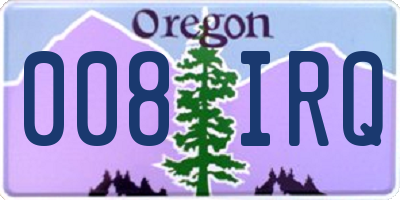 OR license plate 008IRQ