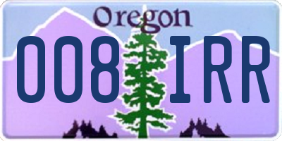 OR license plate 008IRR