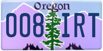 OR license plate 008IRT