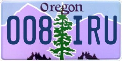 OR license plate 008IRU