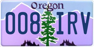OR license plate 008IRV