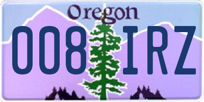 OR license plate 008IRZ