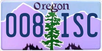 OR license plate 008ISC