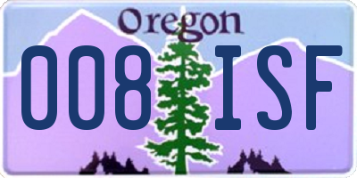 OR license plate 008ISF