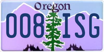 OR license plate 008ISG