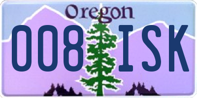 OR license plate 008ISK