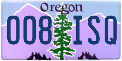 OR license plate 008ISQ