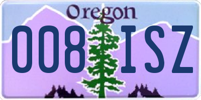 OR license plate 008ISZ