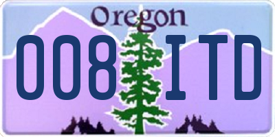 OR license plate 008ITD