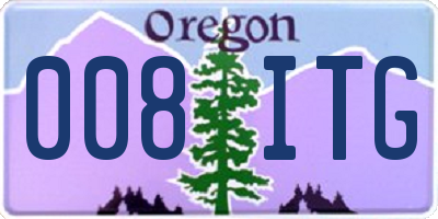 OR license plate 008ITG
