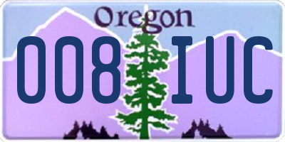 OR license plate 008IUC