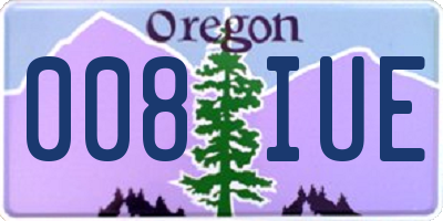 OR license plate 008IUE