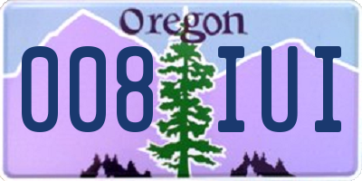 OR license plate 008IUI