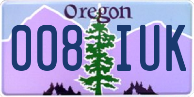 OR license plate 008IUK
