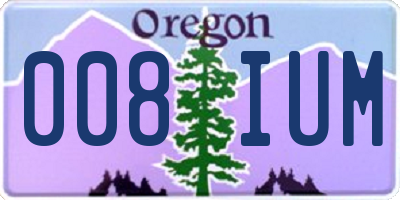 OR license plate 008IUM