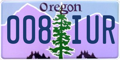 OR license plate 008IUR
