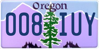 OR license plate 008IUY