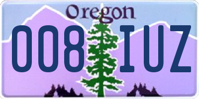 OR license plate 008IUZ