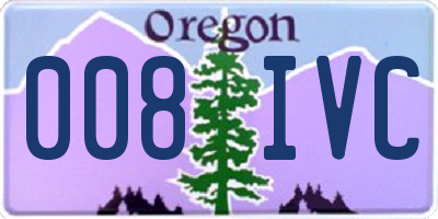 OR license plate 008IVC