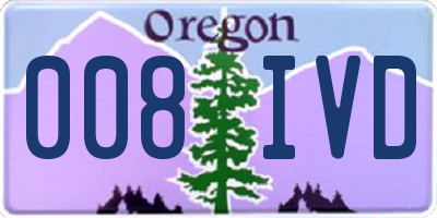 OR license plate 008IVD