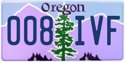OR license plate 008IVF