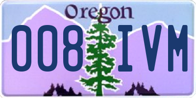 OR license plate 008IVM