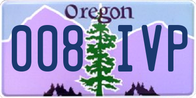 OR license plate 008IVP