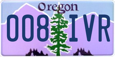 OR license plate 008IVR
