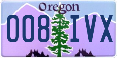 OR license plate 008IVX