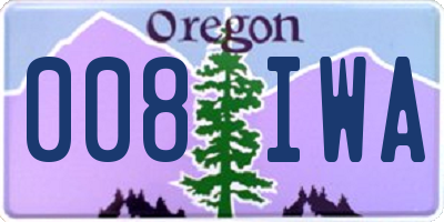 OR license plate 008IWA