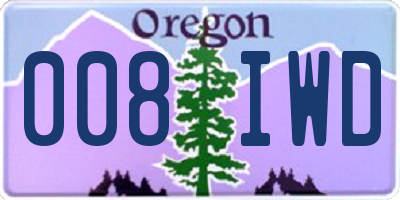 OR license plate 008IWD