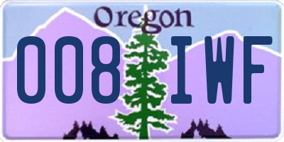 OR license plate 008IWF