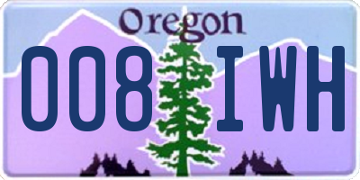 OR license plate 008IWH