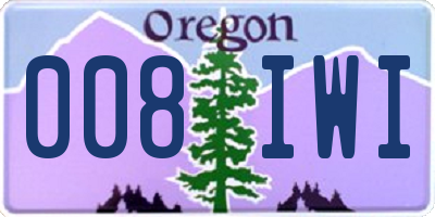 OR license plate 008IWI
