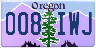 OR license plate 008IWJ
