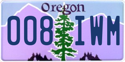 OR license plate 008IWM