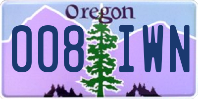 OR license plate 008IWN
