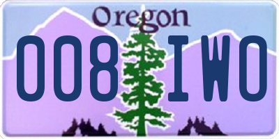 OR license plate 008IWO
