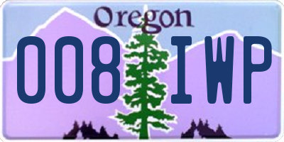 OR license plate 008IWP