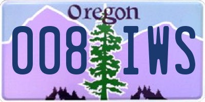 OR license plate 008IWS