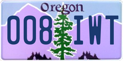 OR license plate 008IWT