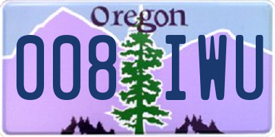 OR license plate 008IWU
