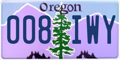 OR license plate 008IWY
