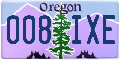 OR license plate 008IXE