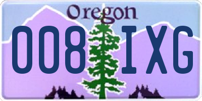 OR license plate 008IXG