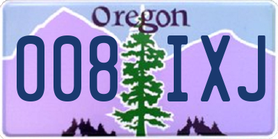OR license plate 008IXJ