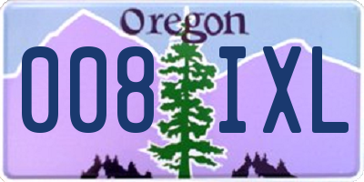 OR license plate 008IXL